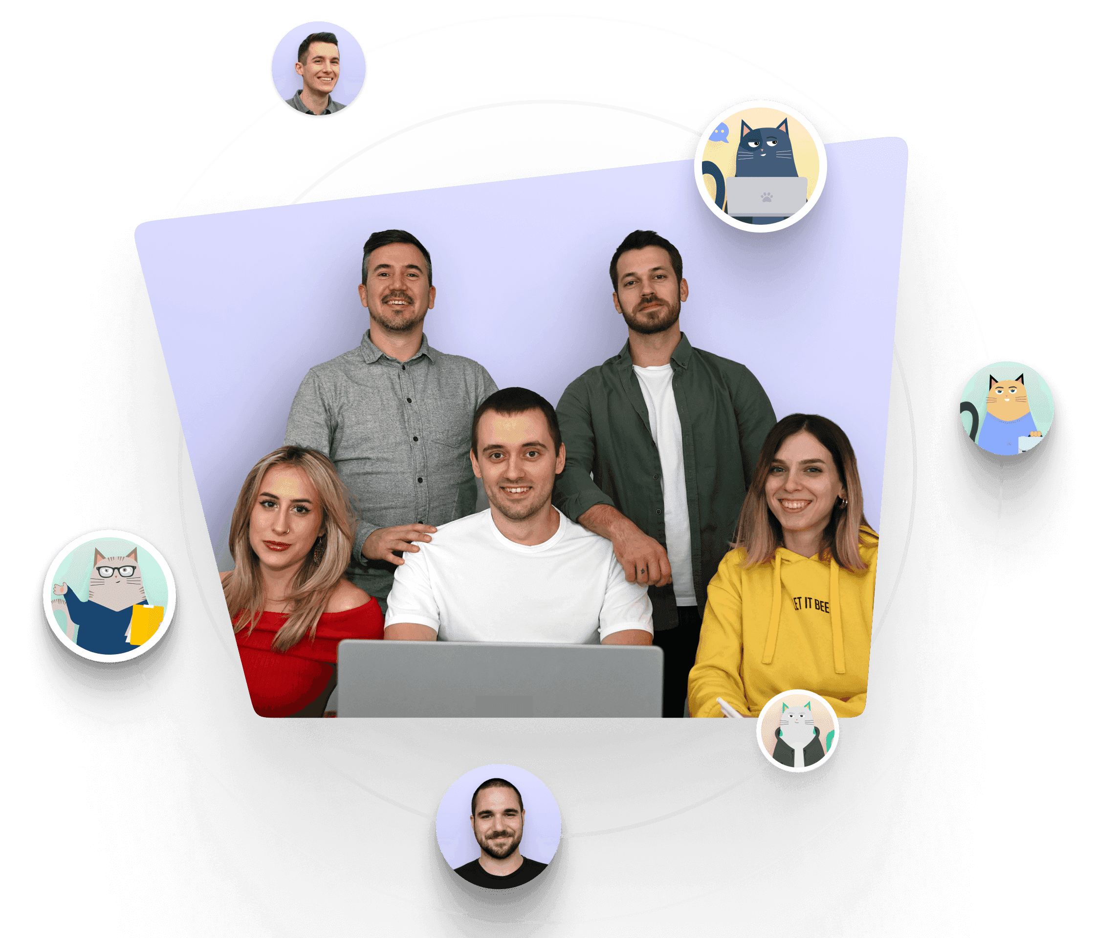 Group of people sitting in front the laptop.