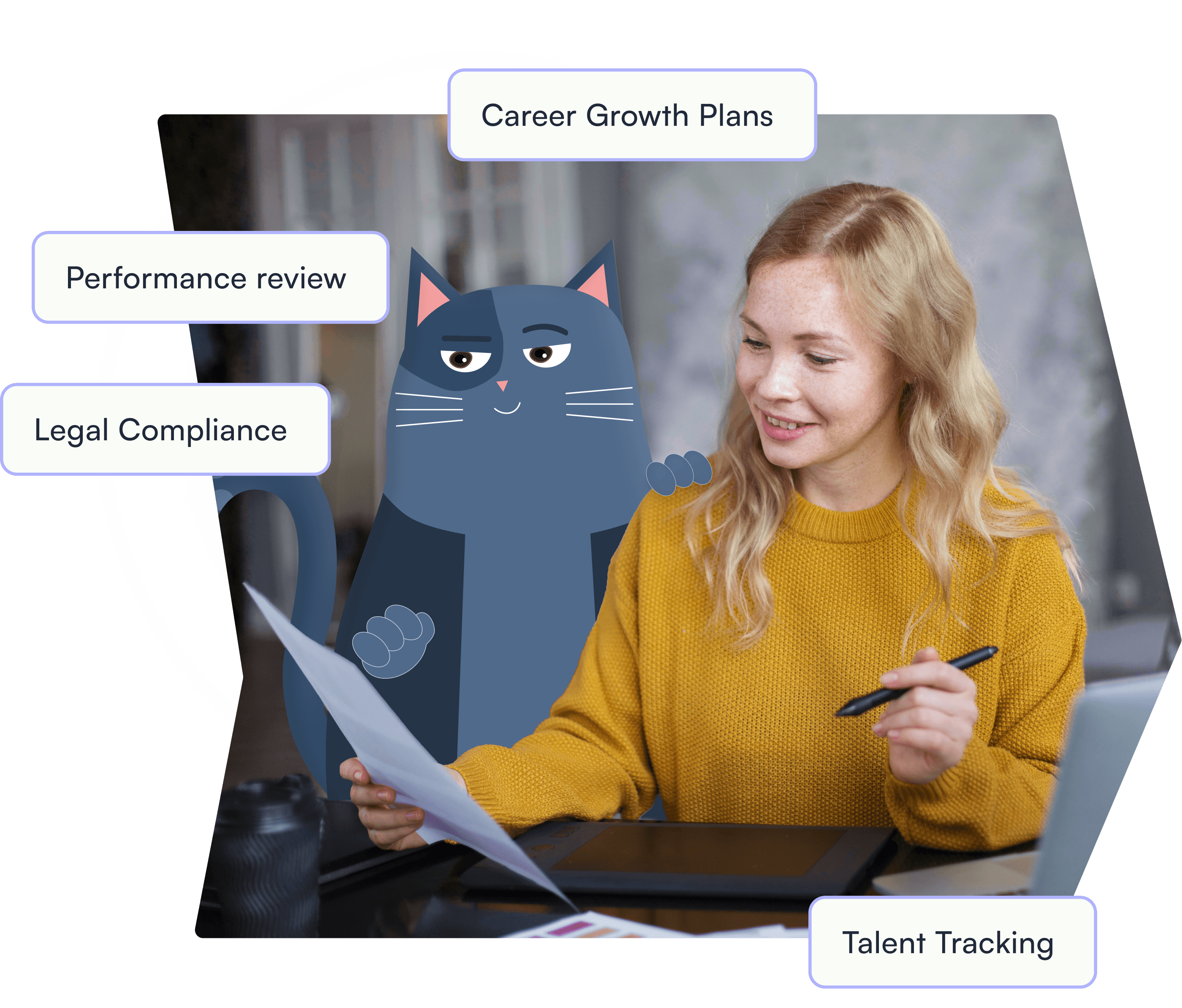 Gray cat standing with green rectangle in the background.