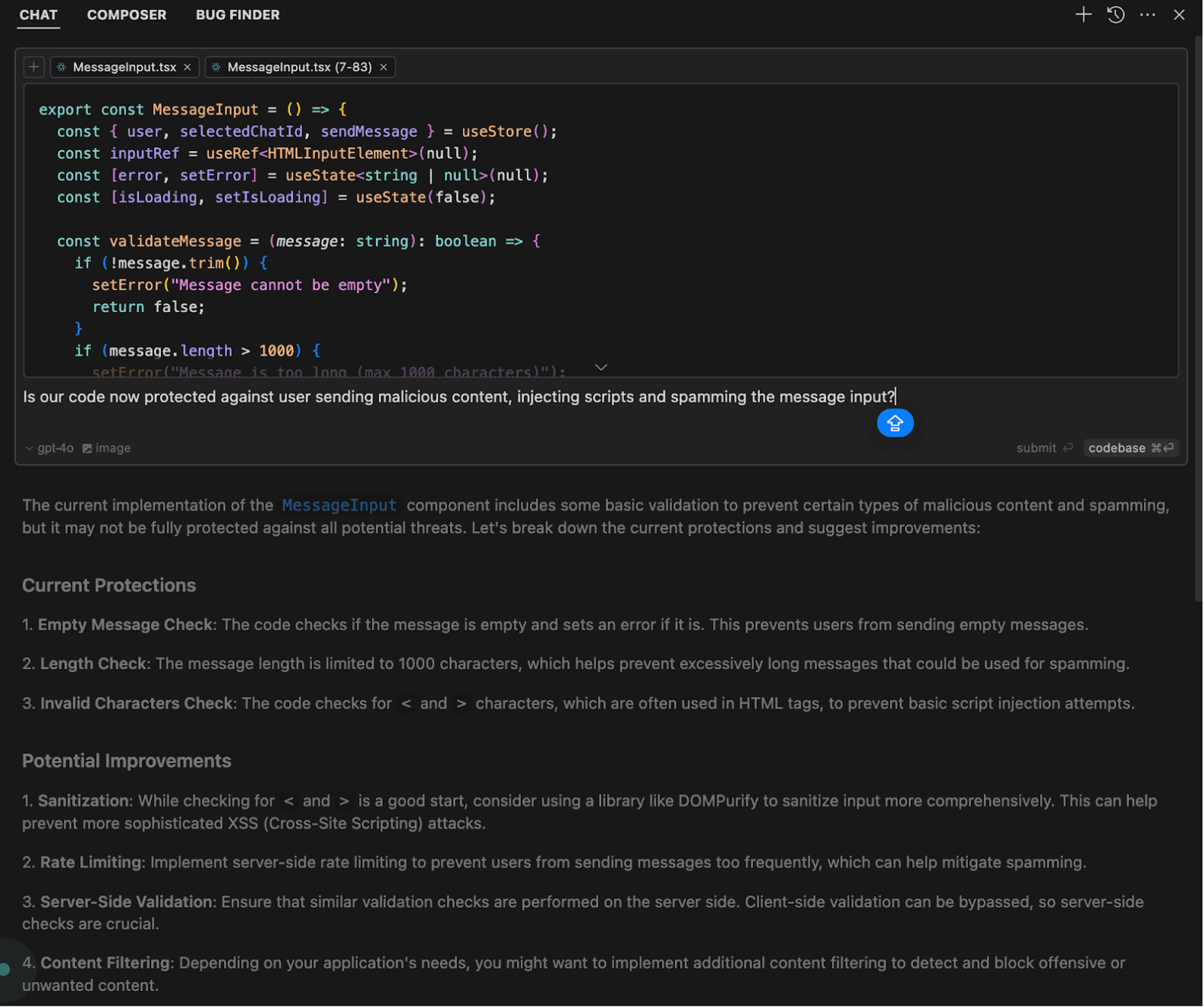 Code questions example