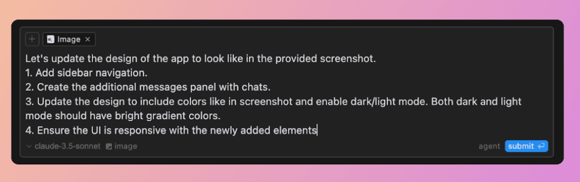 Update design based on image